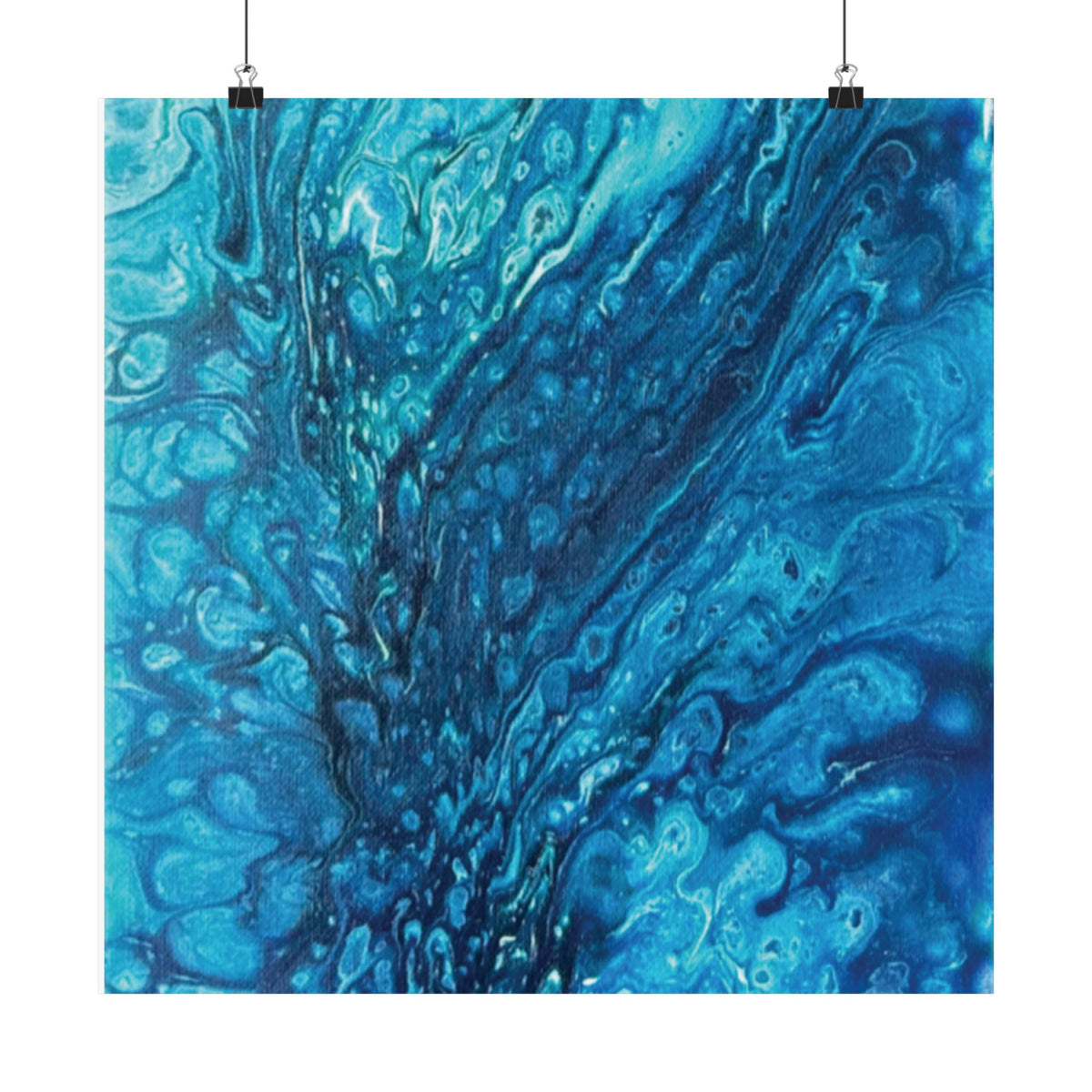 Abstract Ocean Blue Matte Poster Vertical Wall Art Print