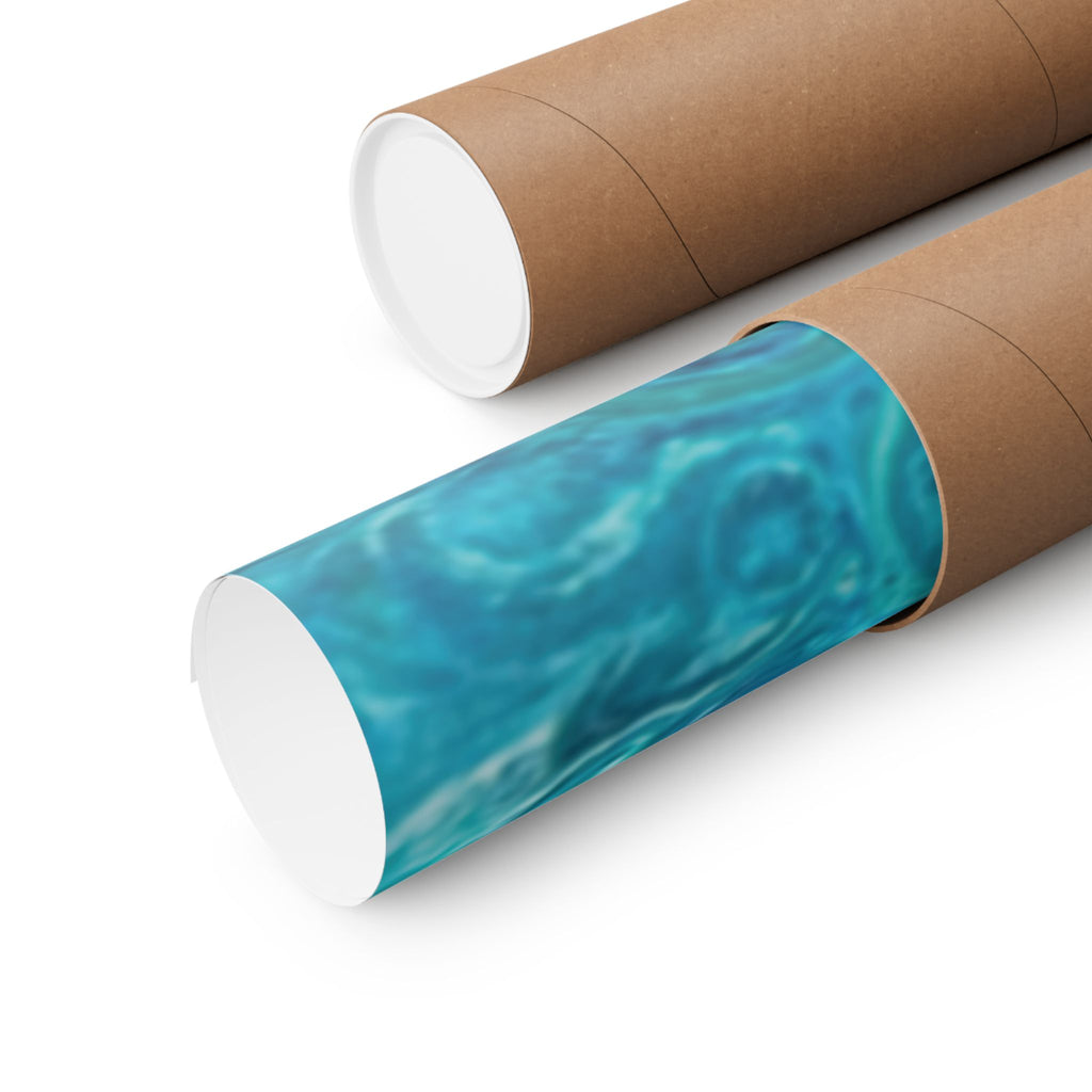 Ocean Abyss Matte Poster Abstract Teal Blue Wall Art