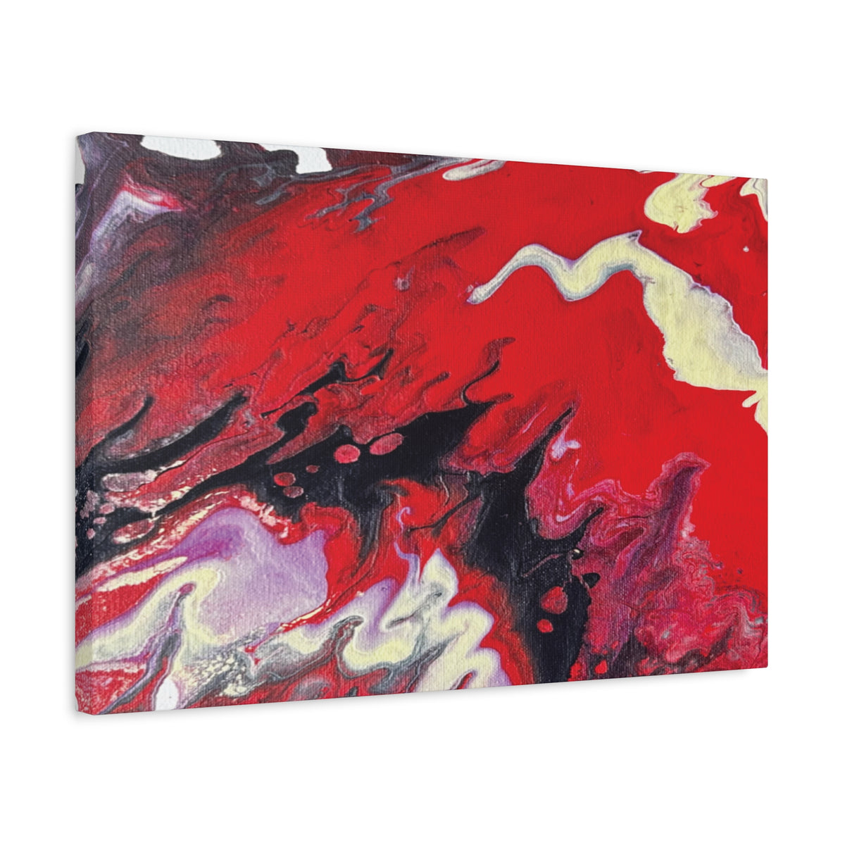 Power Abstract Red Fluid Art Canvas Print (Matte Stretched 1.25")