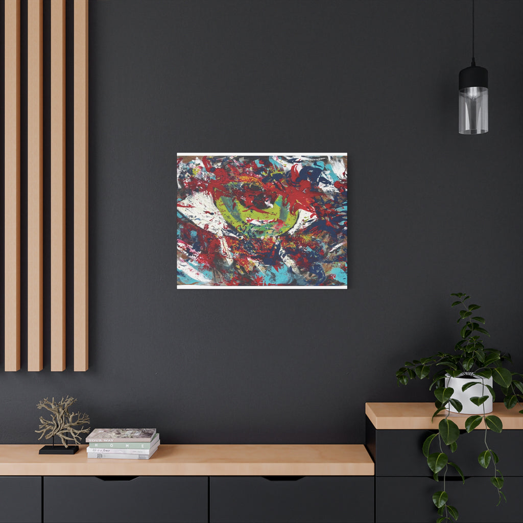 Abstract Burst Matte Canvas Print Eye Colorful Modern Wall Art, Stretched 1.25"