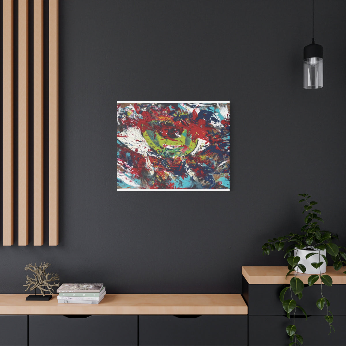 Abstract Burst Matte Canvas Print Eye Colorful Modern Wall Art, Stretched 1.25"