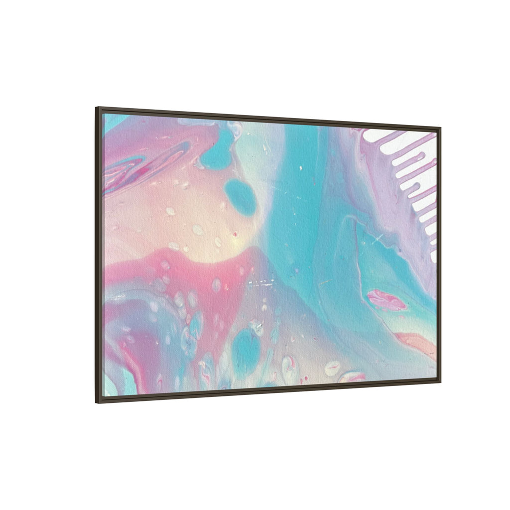 Animal Abstract Pastel Fluid Art Framed Canvas Print