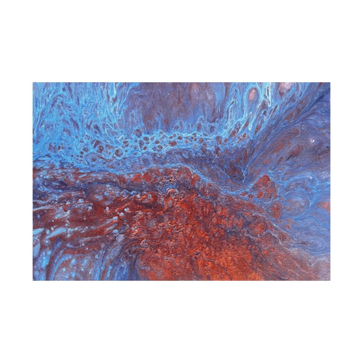 WAVE Abstract Oceanic Pour Art Matte Horizontal Poster