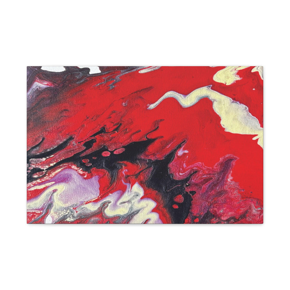Power Abstract Red Fluid Art Canvas Print (Matte Stretched 1.25")