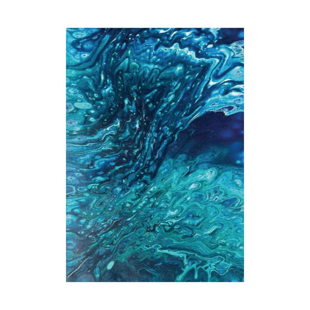 Ocean Abyss Matte Poster Abstract Teal Blue Wall Art