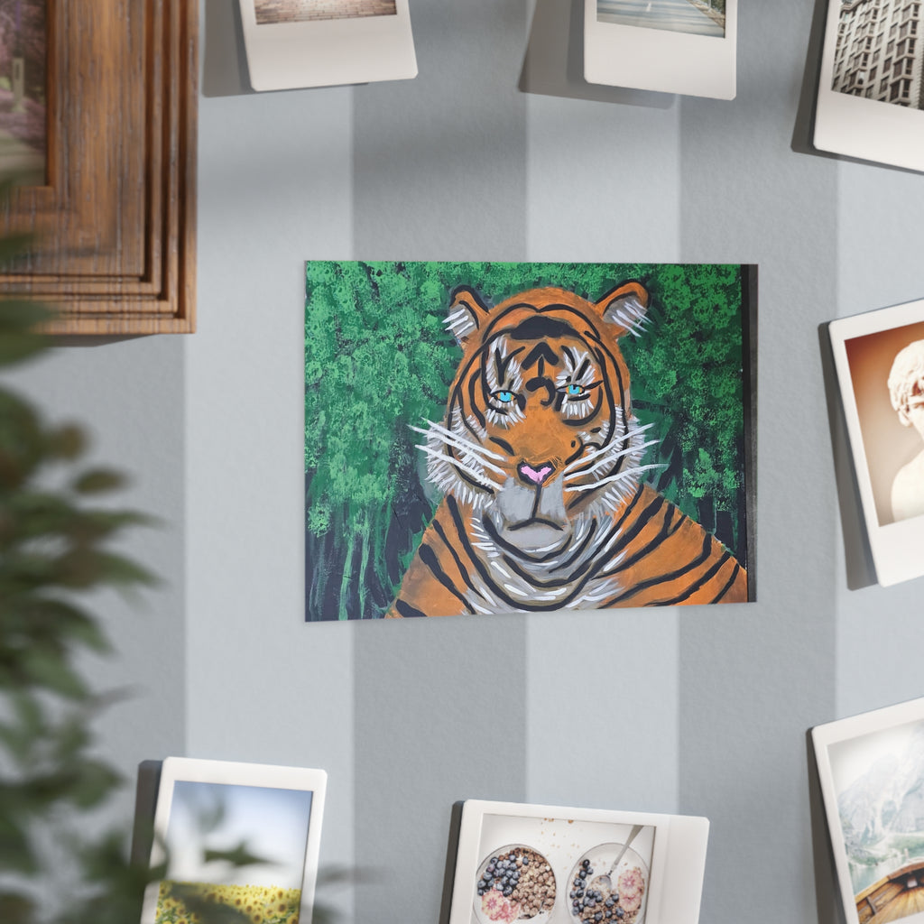 Tiger Portrait Art Print Whimsical Forest Tiger Unframed Print