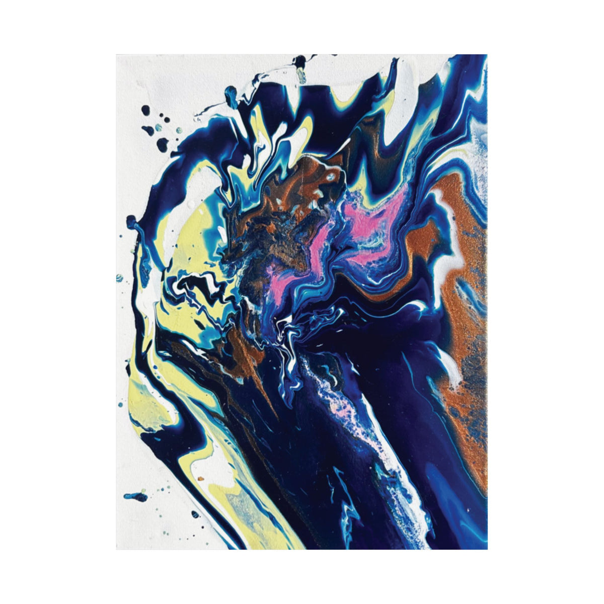 Change Abstract Blue Swirl Matte Poster (Vertical Fluid Art Wall Print)