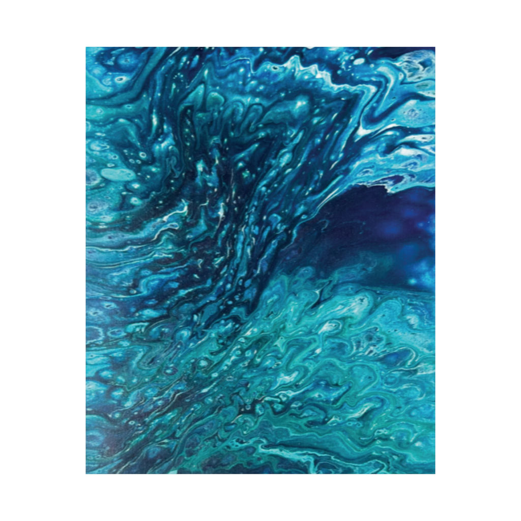 Ocean Abyss Matte Poster Abstract Teal Blue Wall Art