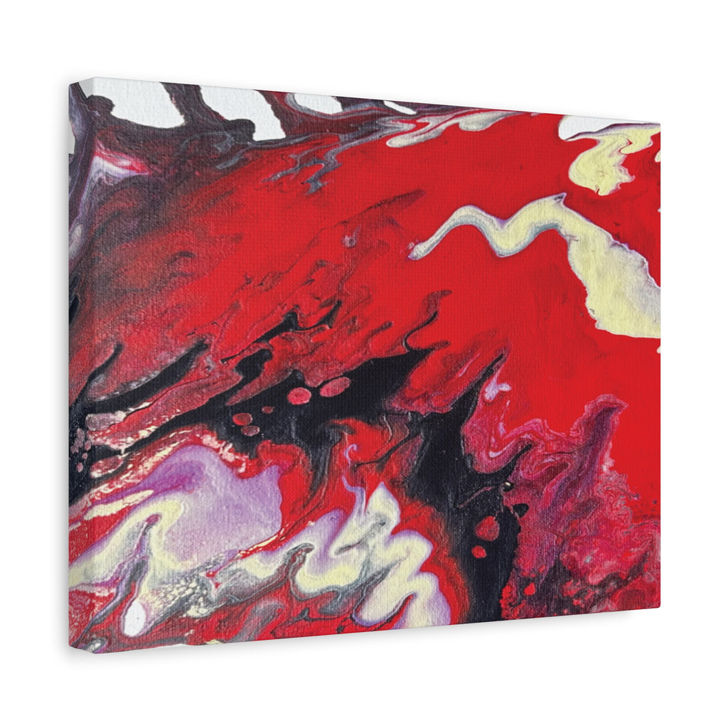 Power Abstract Red Fluid Art Canvas Print (Matte Stretched 1.25")