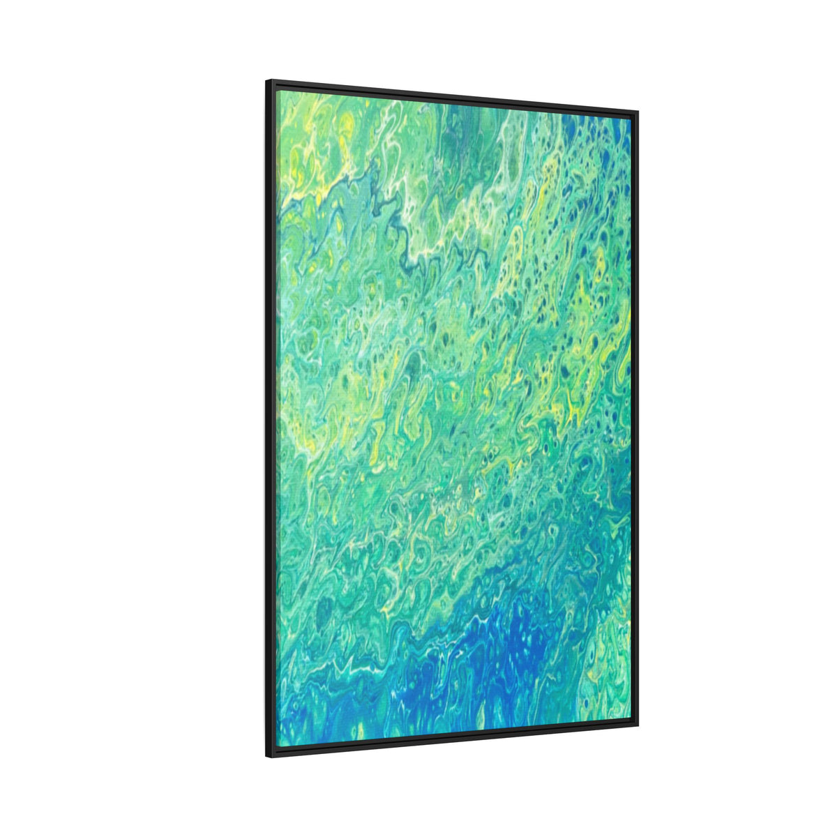 Moss Abstract Ocean Teal Matte Canvas Print (Framed Wall Art)