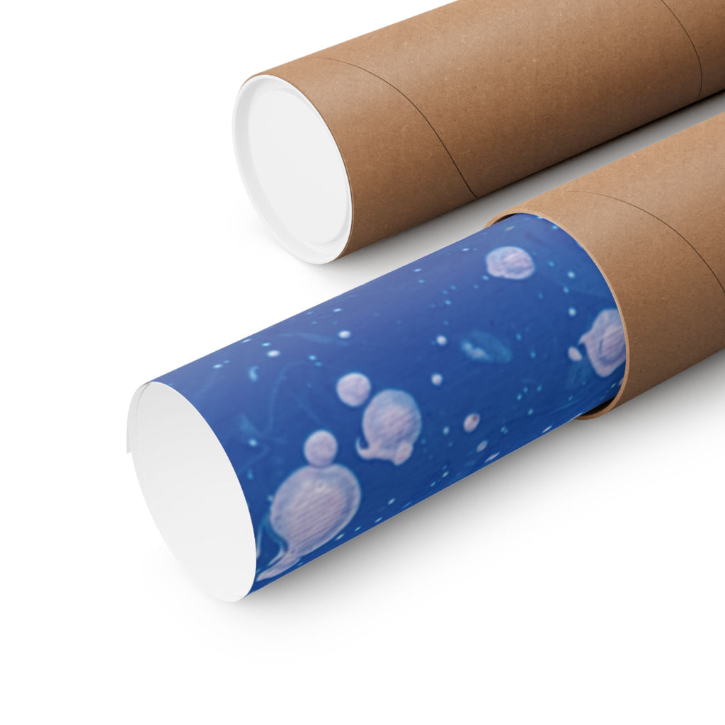 Abstract Blue Paint Splatter Matte Poster Dots Vertical Modern Wall Art