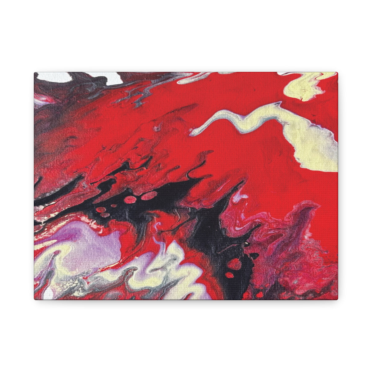 Power Abstract Red Fluid Art Canvas Print (Matte Stretched 1.25")