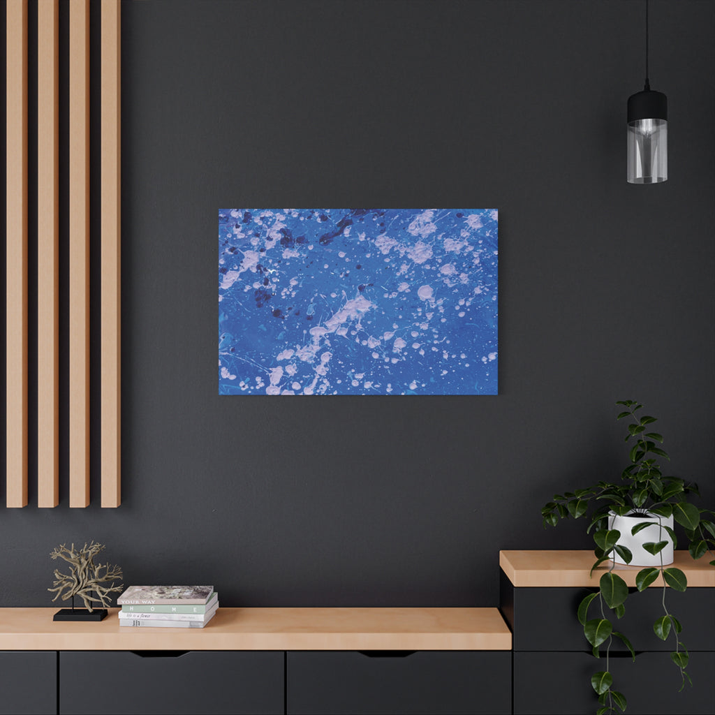Blue Abstract Splatter Canvas Print  Dots (Matte Stretched 1.25")
