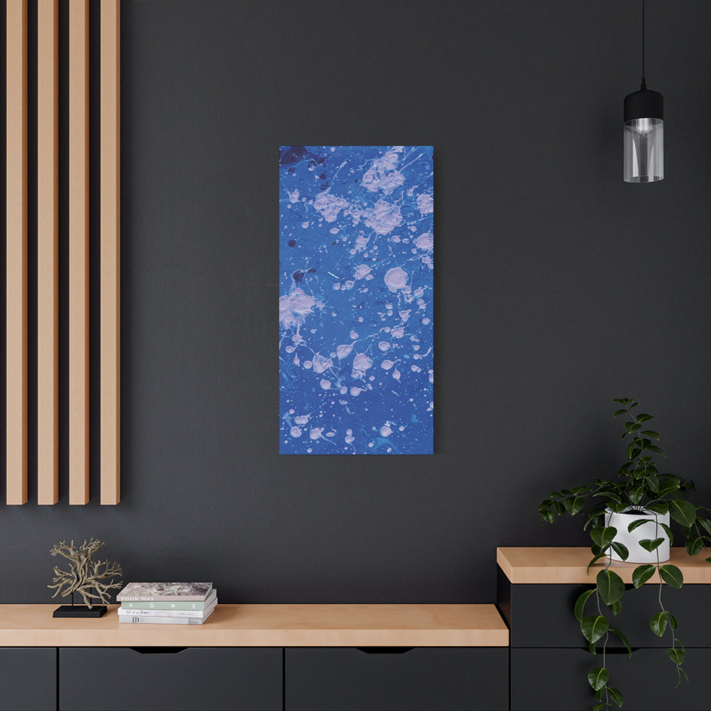 Blue Abstract Splatter Canvas Print  Dots (Matte Stretched 1.25")