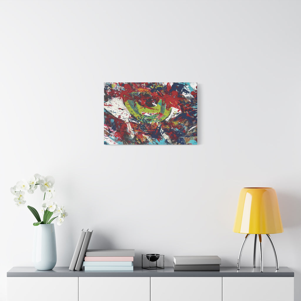 Abstract Burst Matte Canvas Print Eye Colorful Modern Wall Art, Stretched 1.25"