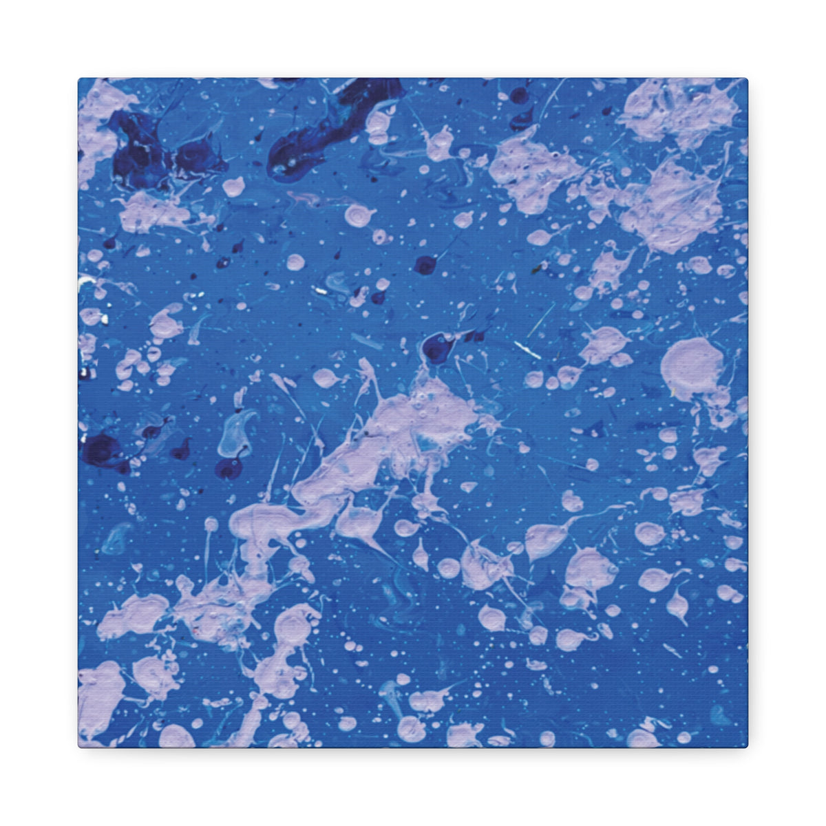 Blue Abstract Splatter Canvas Print  Dots (Matte Stretched 1.25")