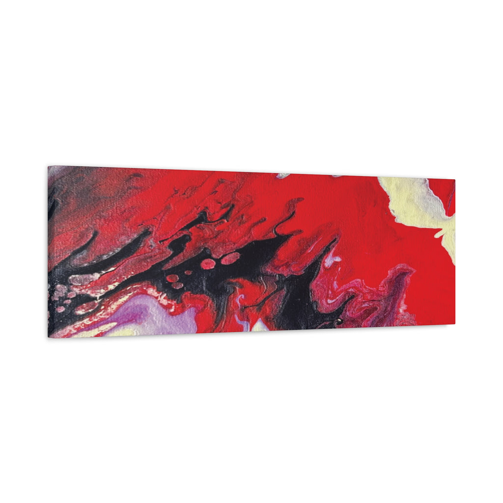 Power Abstract Red Fluid Art Canvas Print (Matte Stretched 1.25")