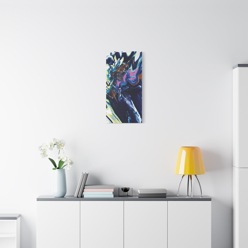 Change Abstract Blue Fluid Art Matte Canvas Print (Stretched Wall Art)
