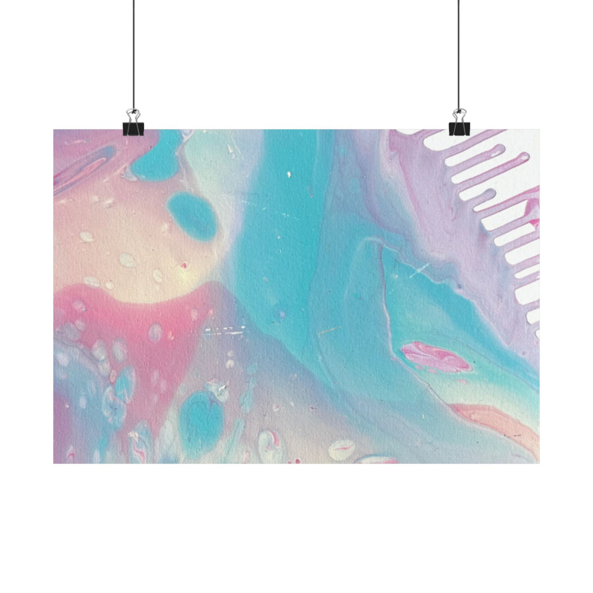 Abstract Pastel Ocean Matte Horizontal Poster Animal Calming Nursery & Bedroom Wall Art