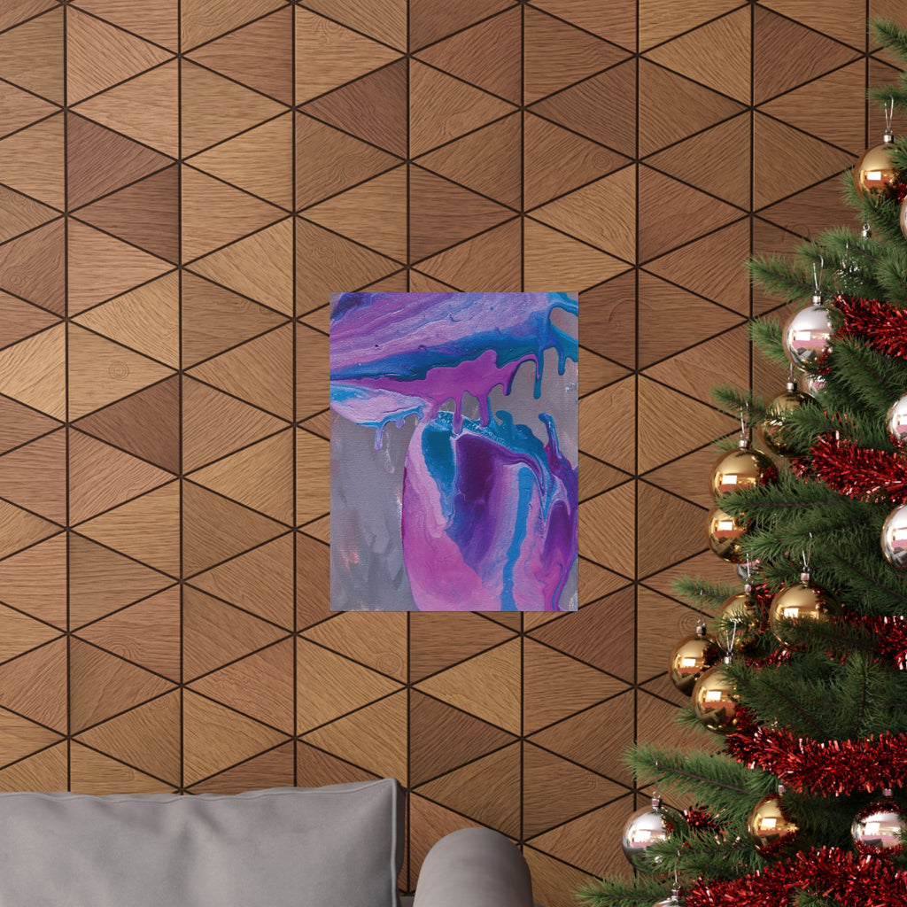 Wave Abstract Purple Fluid Art Matte Poster
