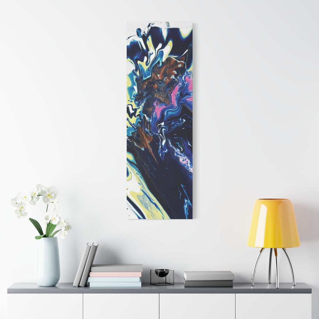 Change Abstract Blue Fluid Art Matte Canvas Print (Stretched Wall Art)