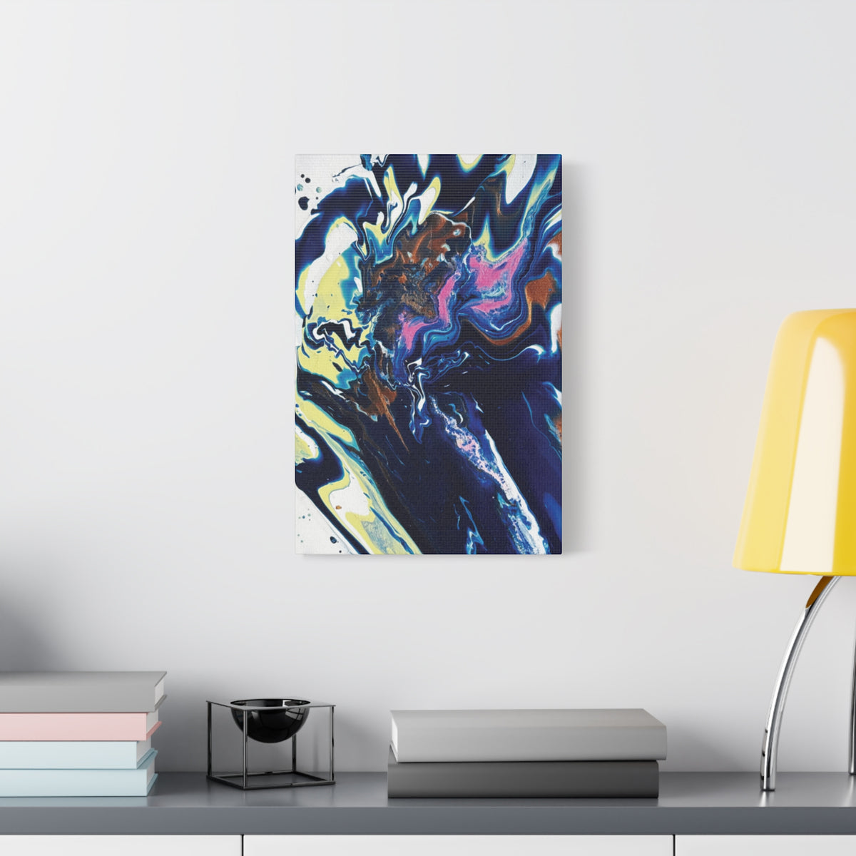 Change Abstract Blue Fluid Art Matte Canvas Print (Stretched Wall Art)