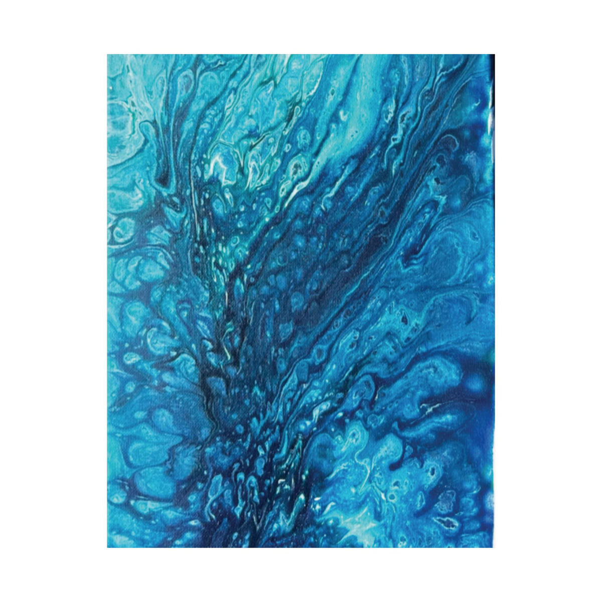 Abstract Ocean Blue Matte Poster Vertical Wall Art Print