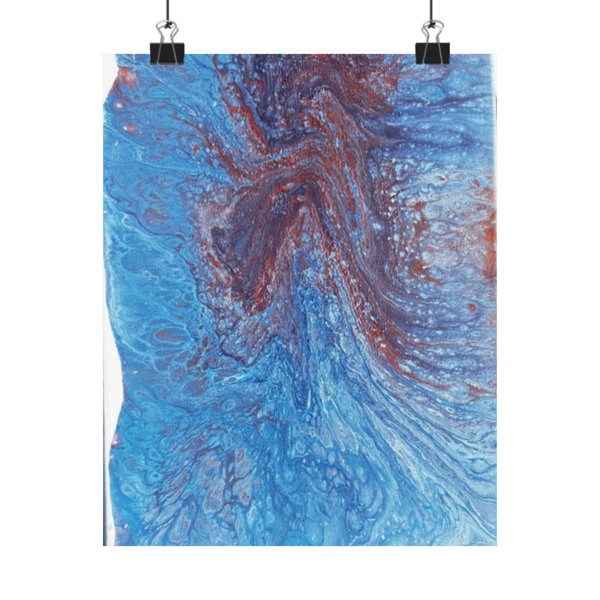 Abstract Blue Resin Art Poster Matte Vertical Wall Art