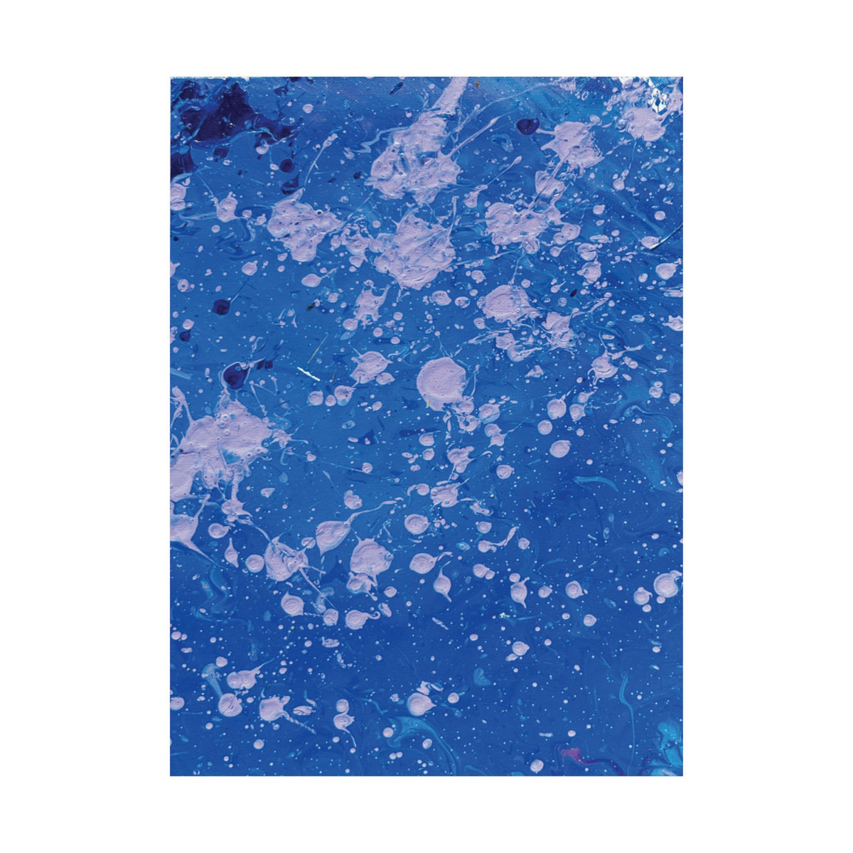 Abstract Blue Paint Splatter Matte Poster Dots Vertical Modern Wall Art