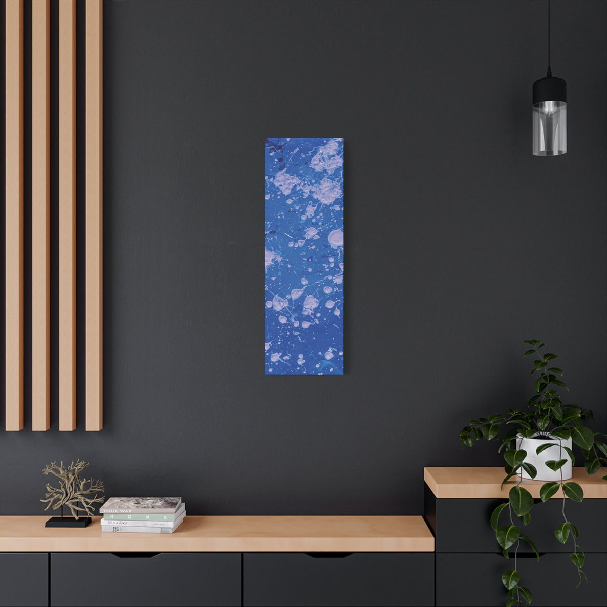 Blue Abstract Splatter Canvas Print  Dots (Matte Stretched 1.25")