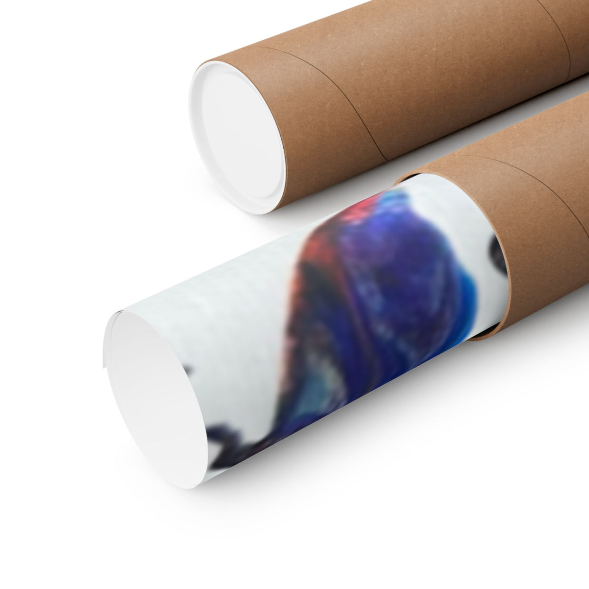 Abstract Red & Blue Matte Poster Universe Horizontal Modern Art Print