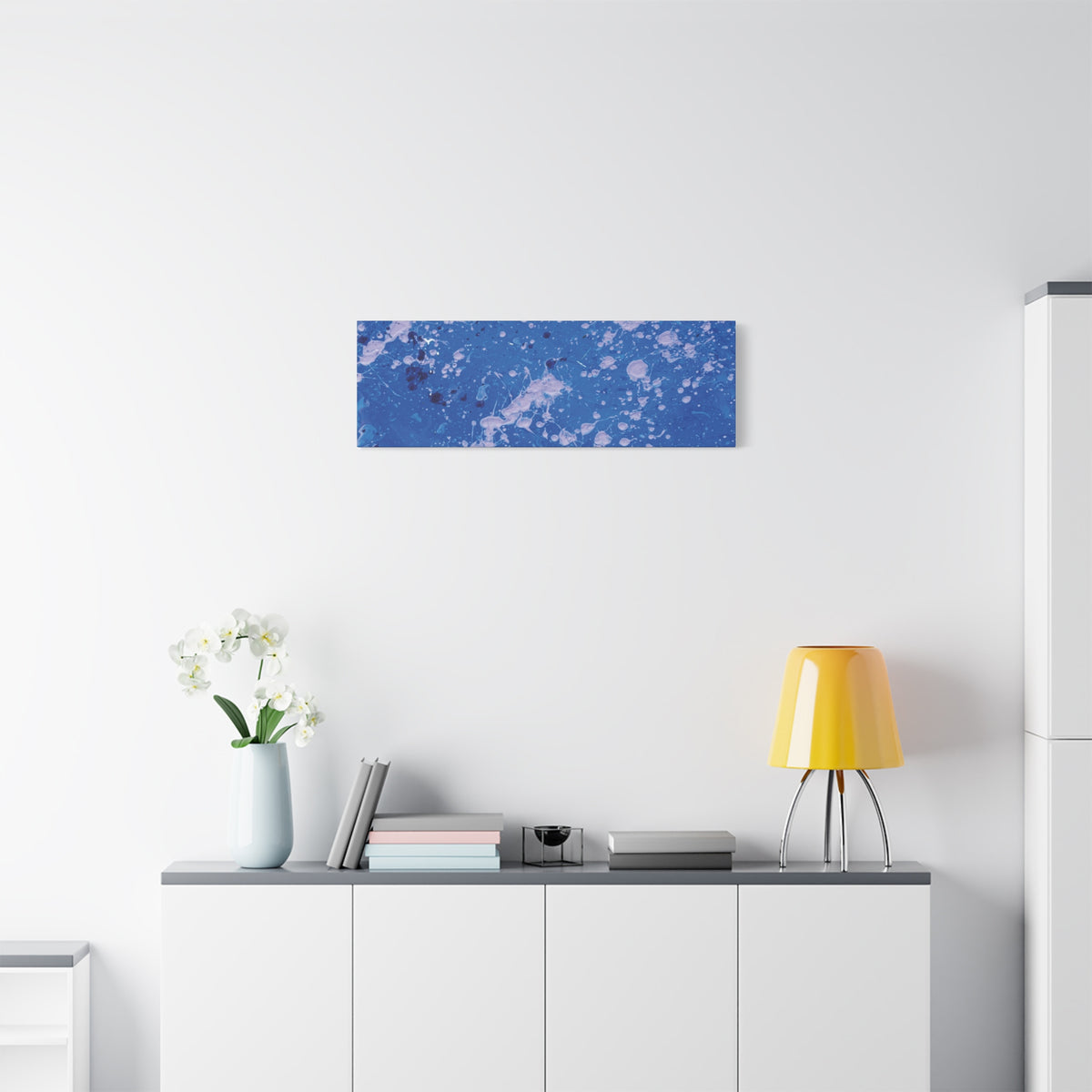 Blue Abstract Splatter Canvas Print  Dots (Matte Stretched 1.25")