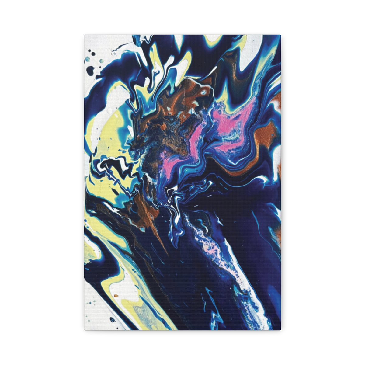 Change Abstract Blue Fluid Art Matte Canvas Print (Stretched Wall Art)