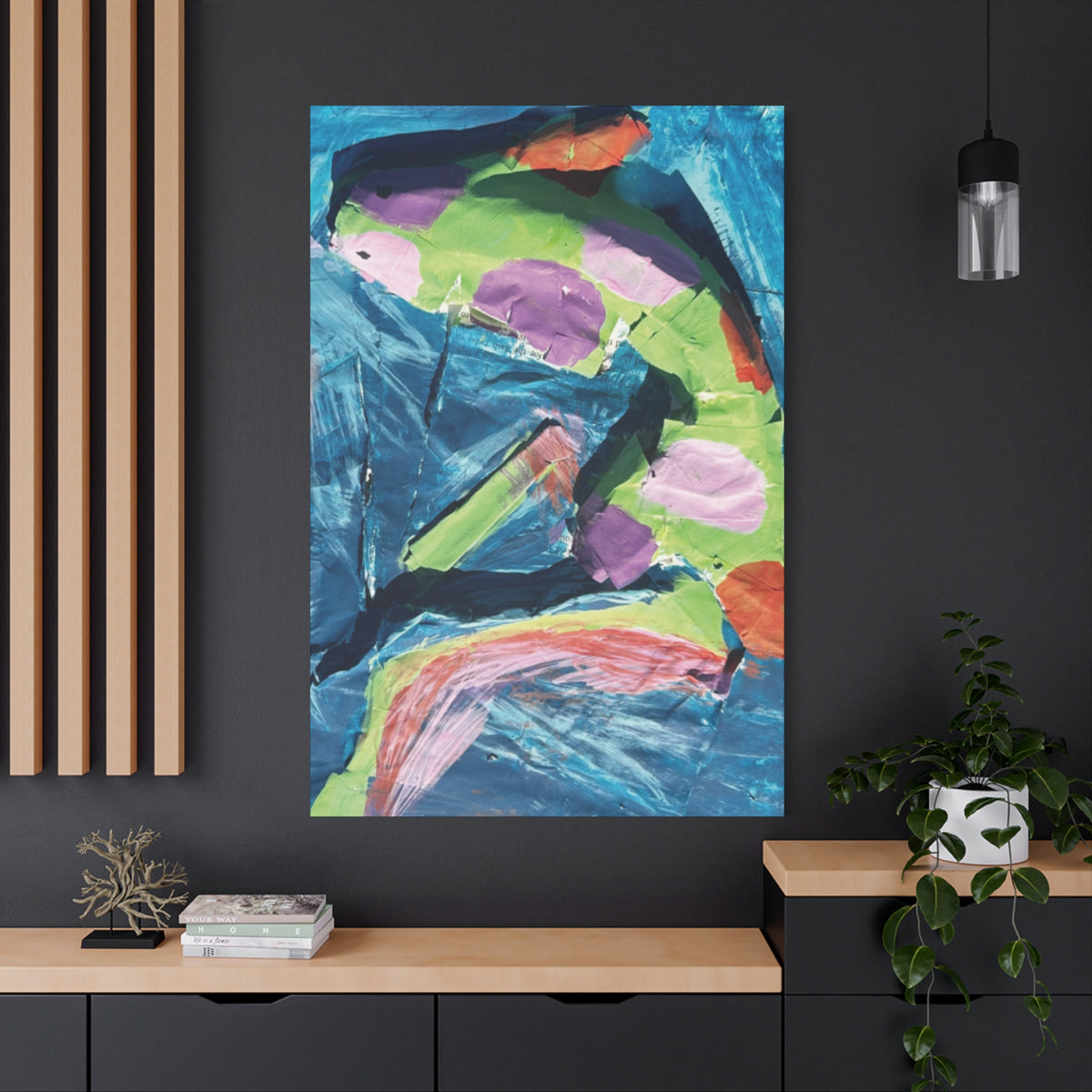 Colorful Koi Fish Canvas Art Vibrant Stretched Matte Wall Decor