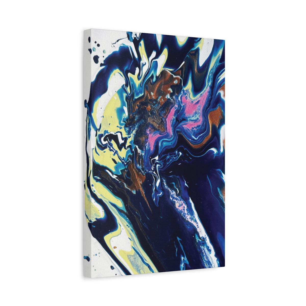Change Abstract Blue Fluid Art Matte Canvas Print (Stretched Wall Art)