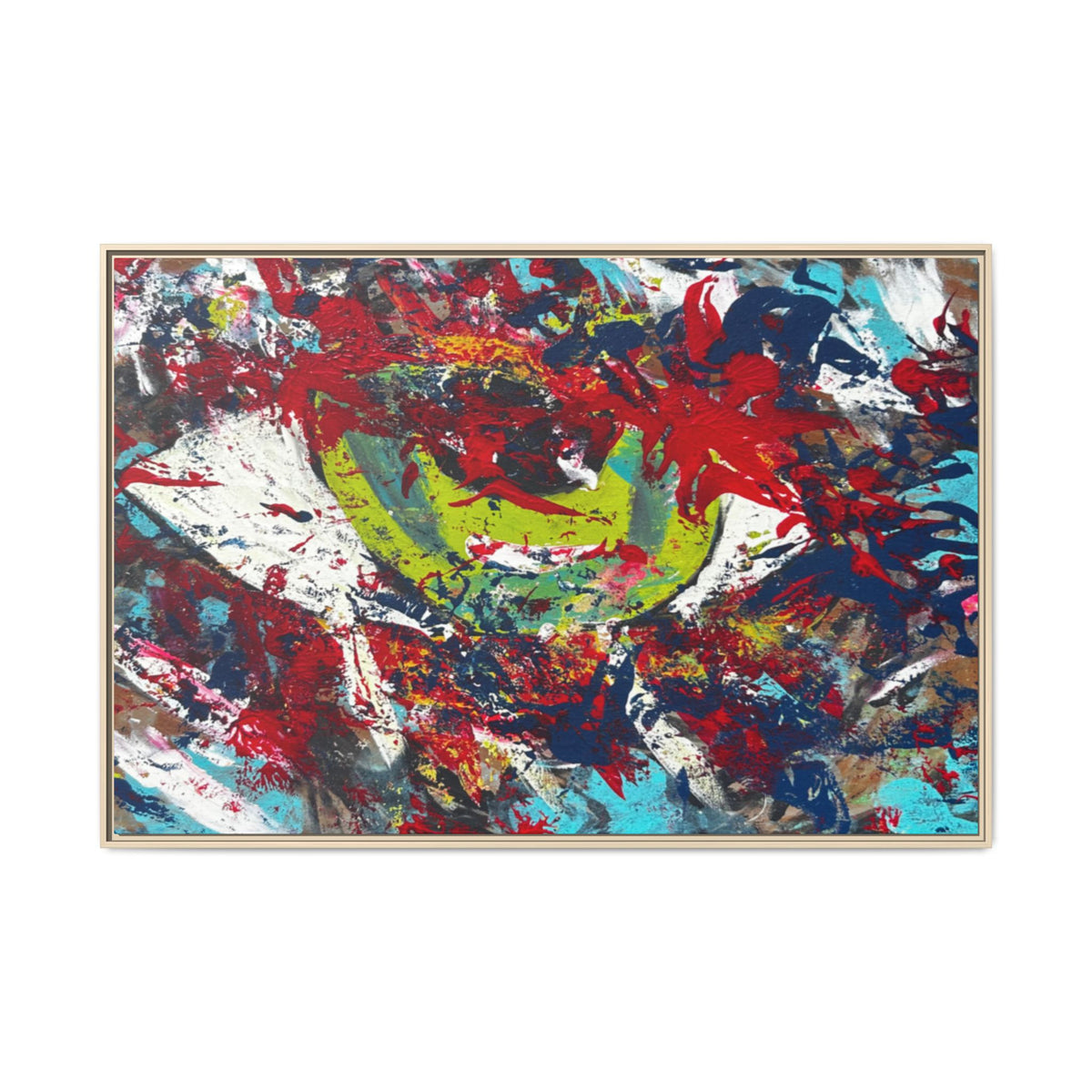 Abstract Color Splash Matte Canvas Print Eye (Framed)