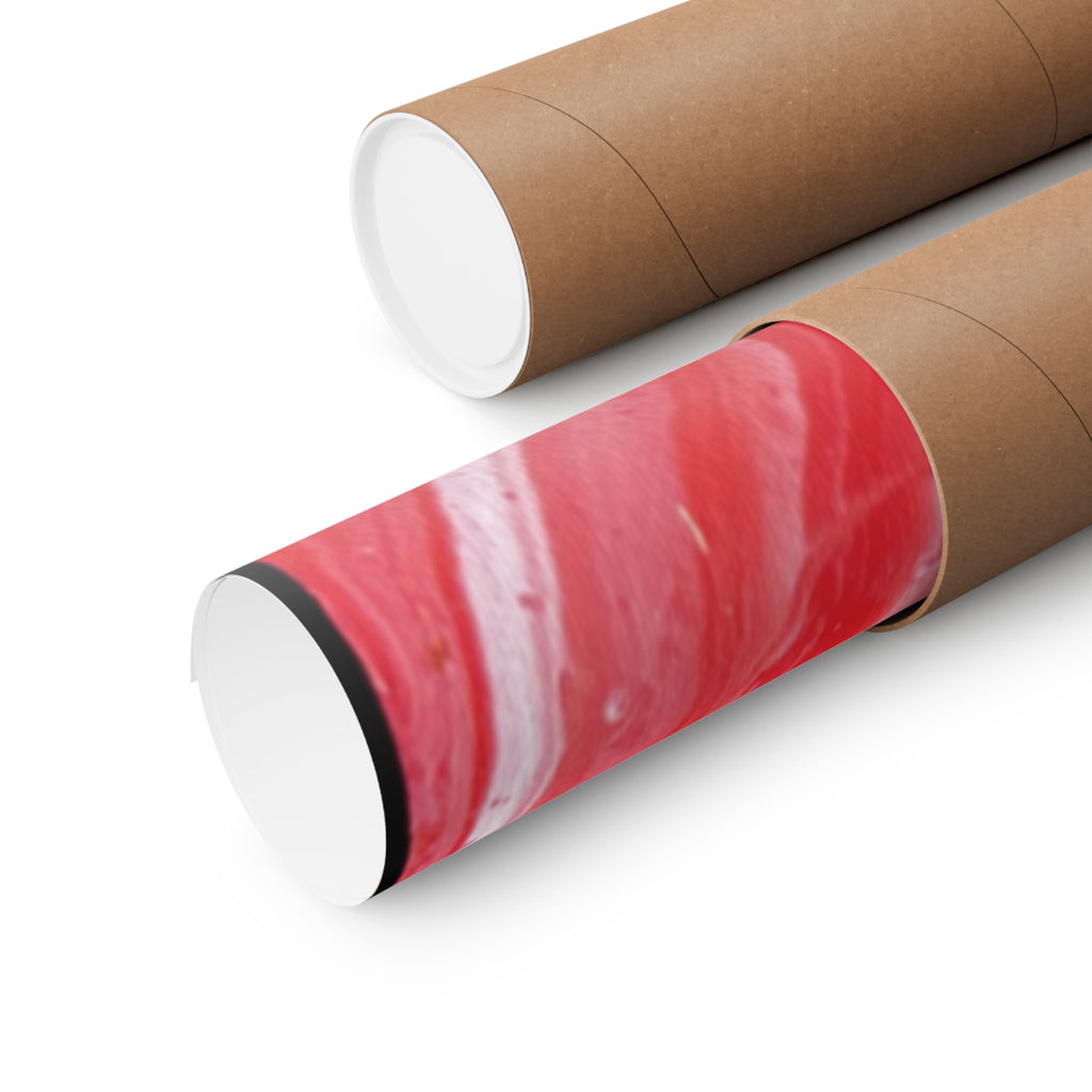 Red Marble Mars Matte Vertical Poster Abstract Red & Cream Wall Art