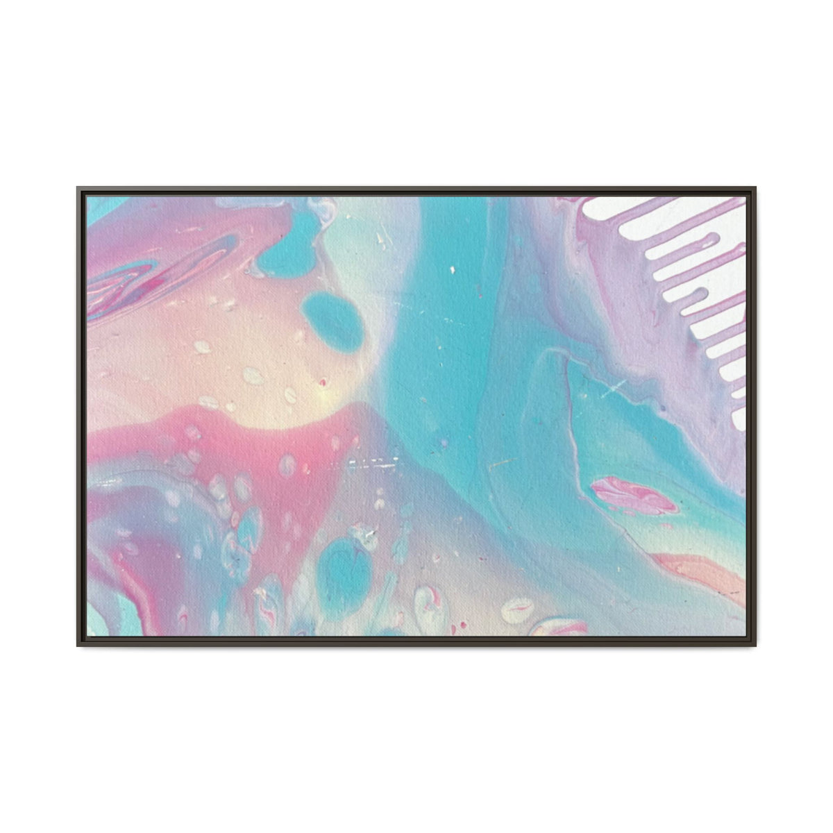 Animal Abstract Pastel Fluid Art Framed Canvas Print