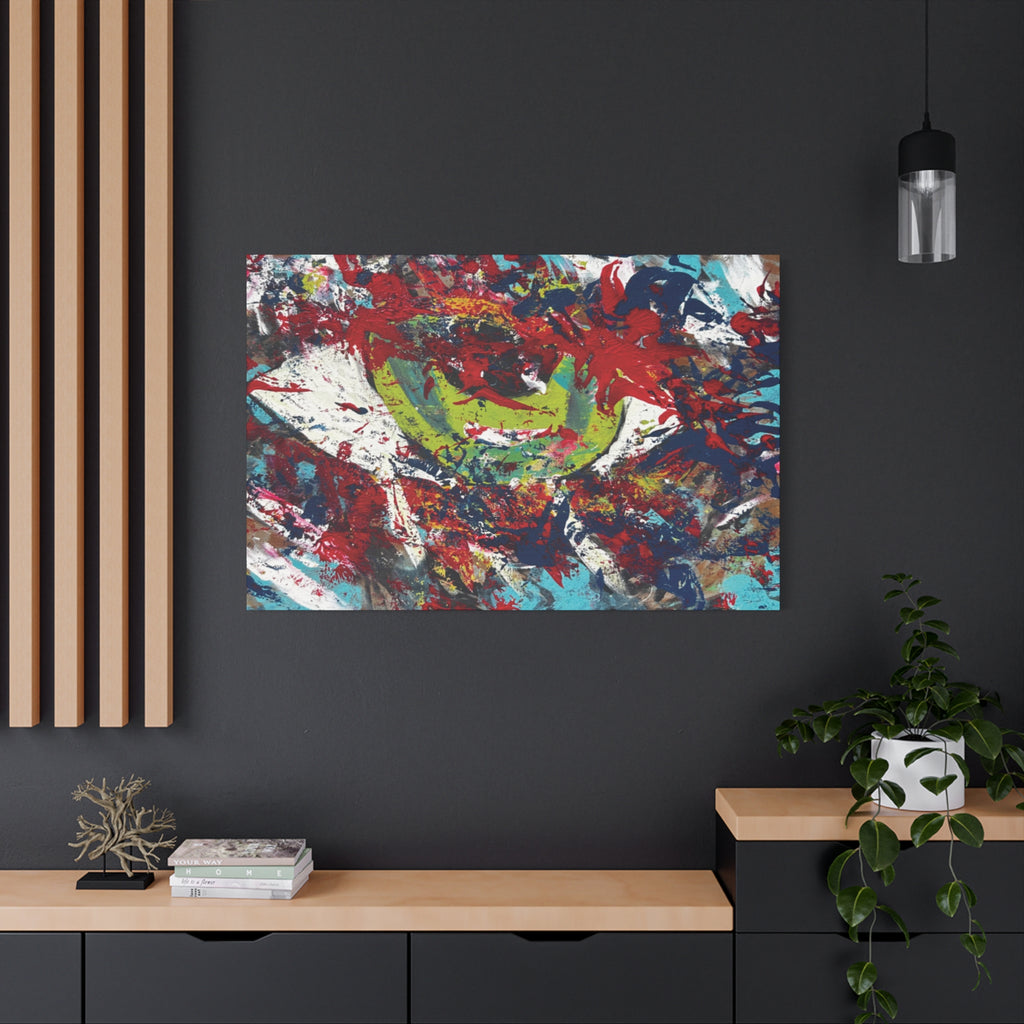 Abstract Burst Matte Canvas Print Eye Colorful Modern Wall Art, Stretched 1.25"