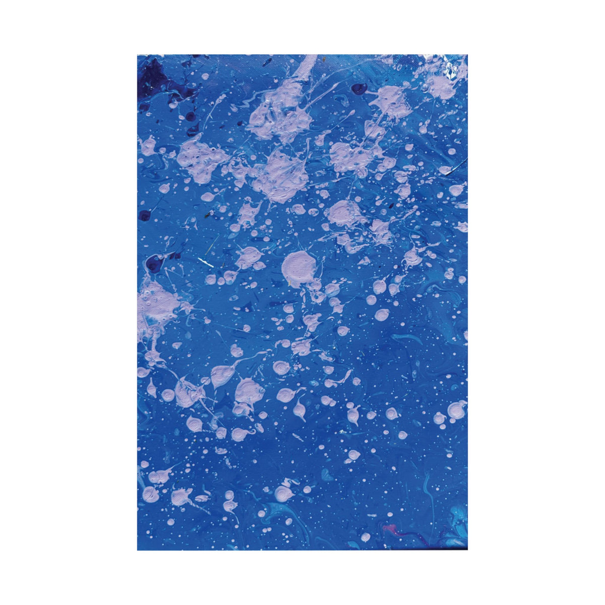 Abstract Blue Paint Splatter Matte Poster Dots Vertical Modern Wall Art