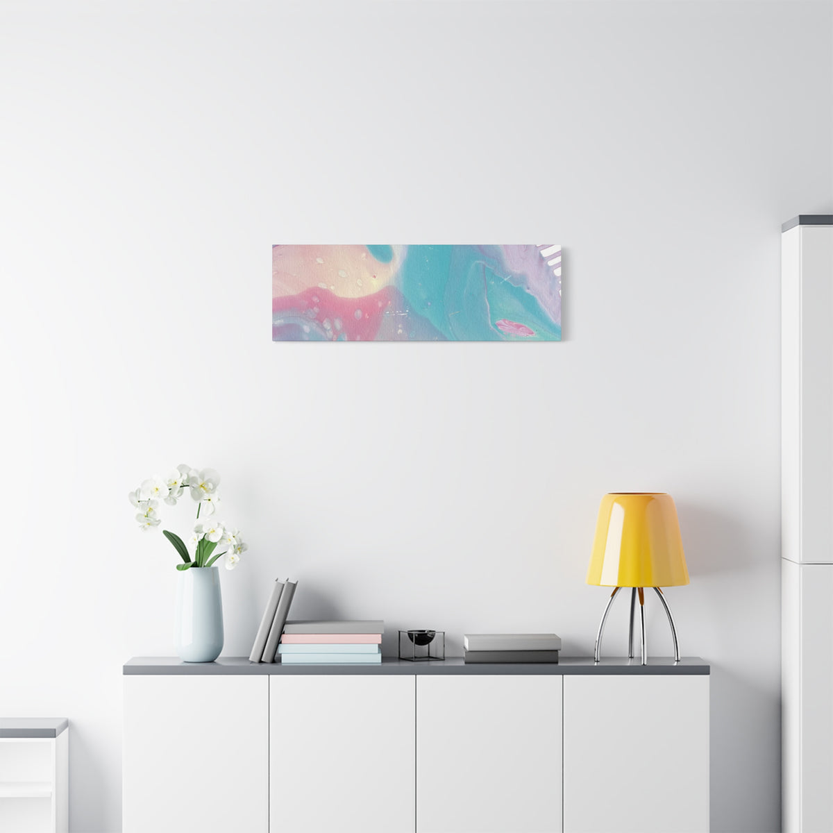 Pastel Fluid Animal Canvas Print Abstract Acrylic Pour Wall Art
