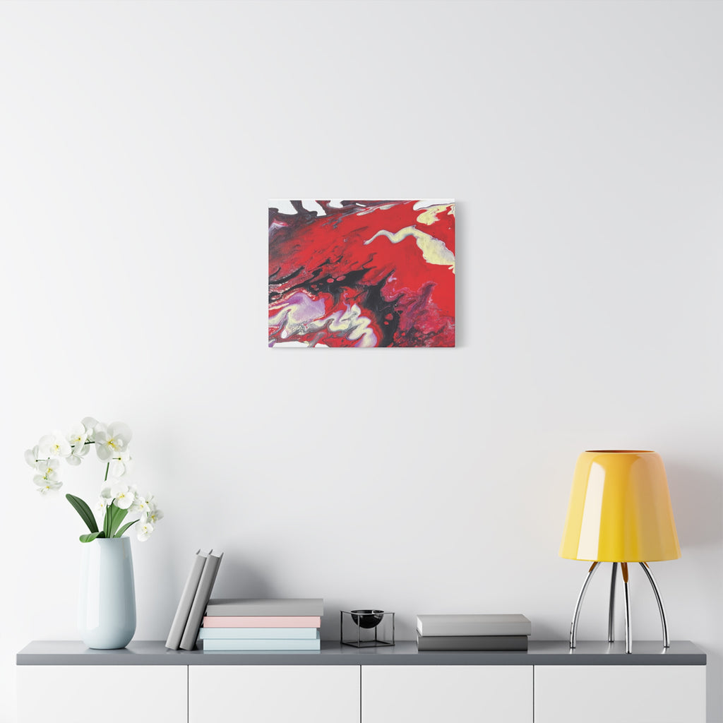 Power Abstract Red Fluid Art Canvas Print (Matte Stretched 1.25")