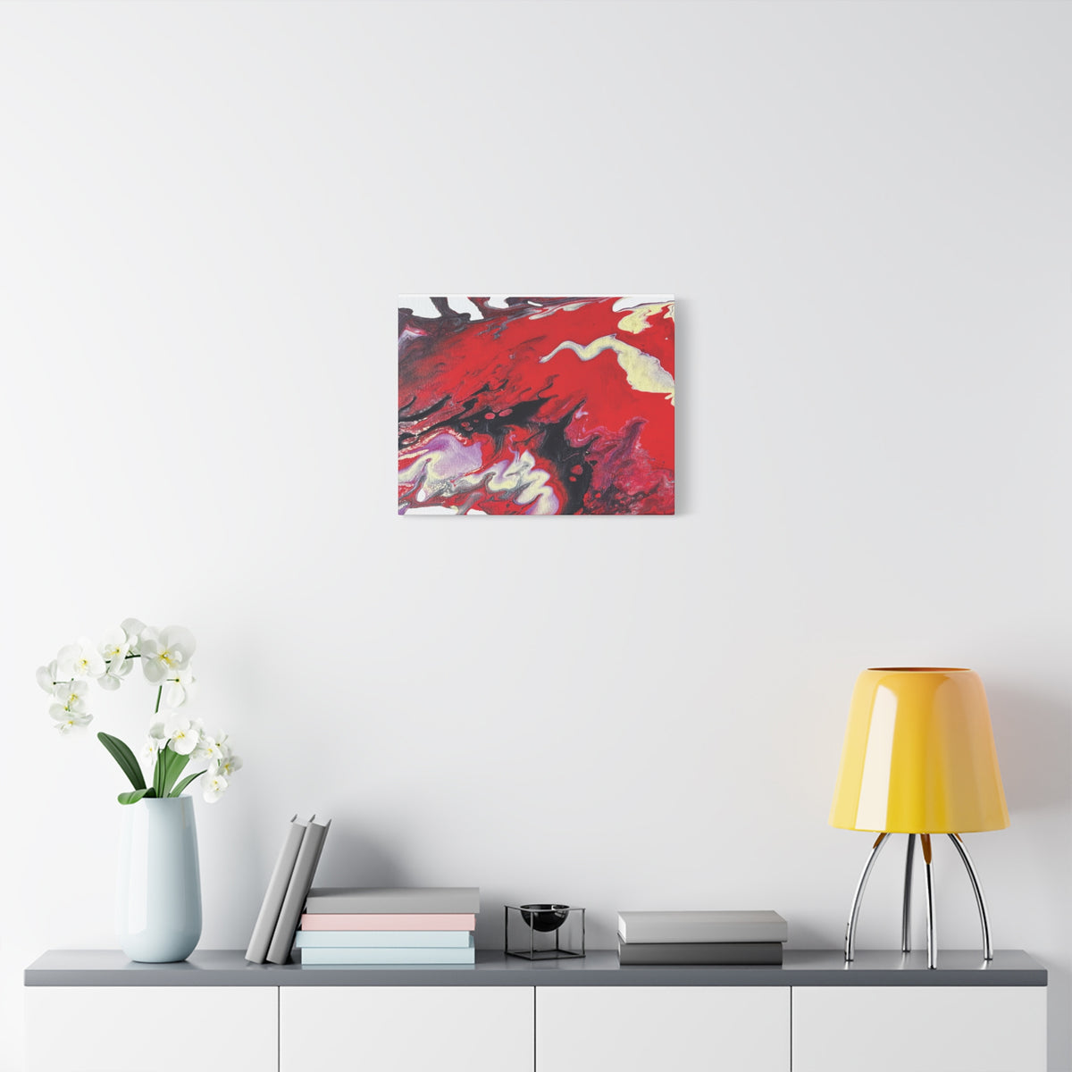Power Abstract Red Fluid Art Canvas Print (Matte Stretched 1.25")