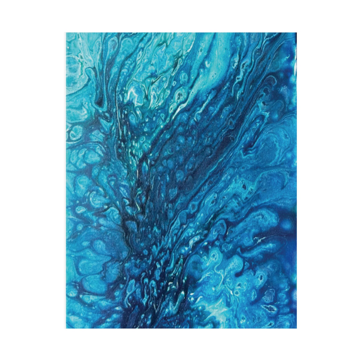 Abstract Ocean Blue Matte Poster Vertical Wall Art Print