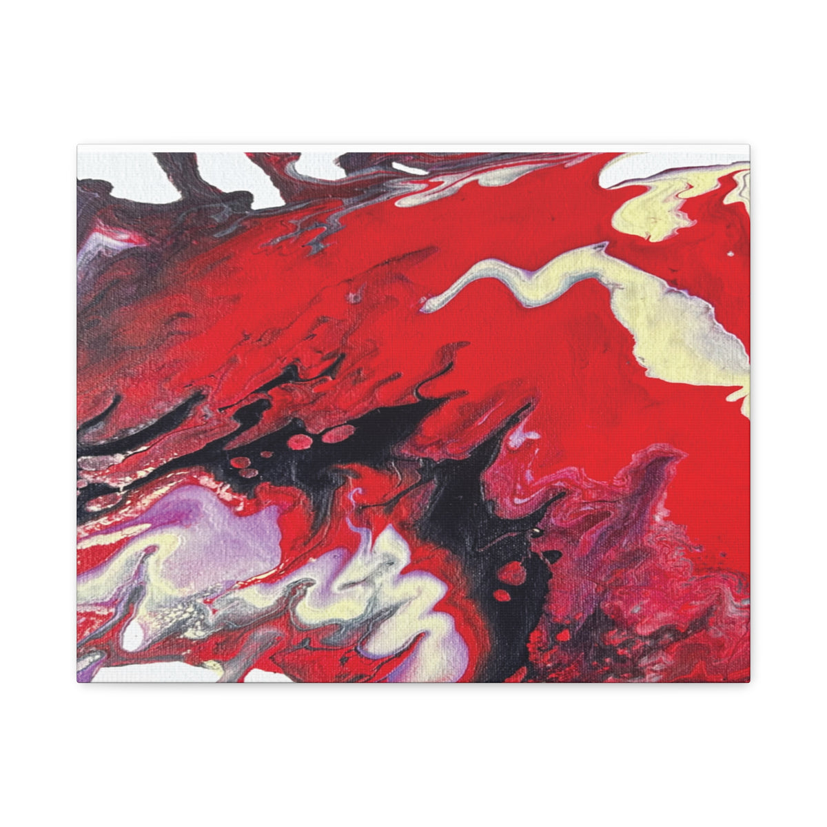 Power Abstract Red Fluid Art Canvas Print (Matte Stretched 1.25")