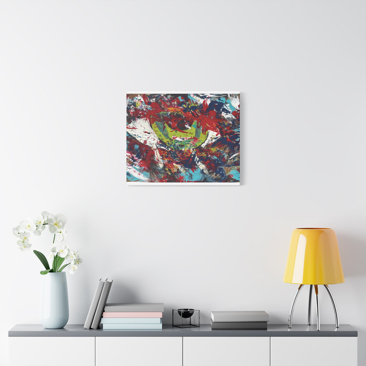 Abstract Burst Matte Canvas Print Eye Colorful Modern Wall Art, Stretched 1.25"