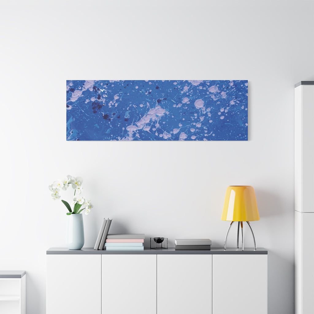 Blue Abstract Splatter Canvas Print  Dots (Matte Stretched 1.25")