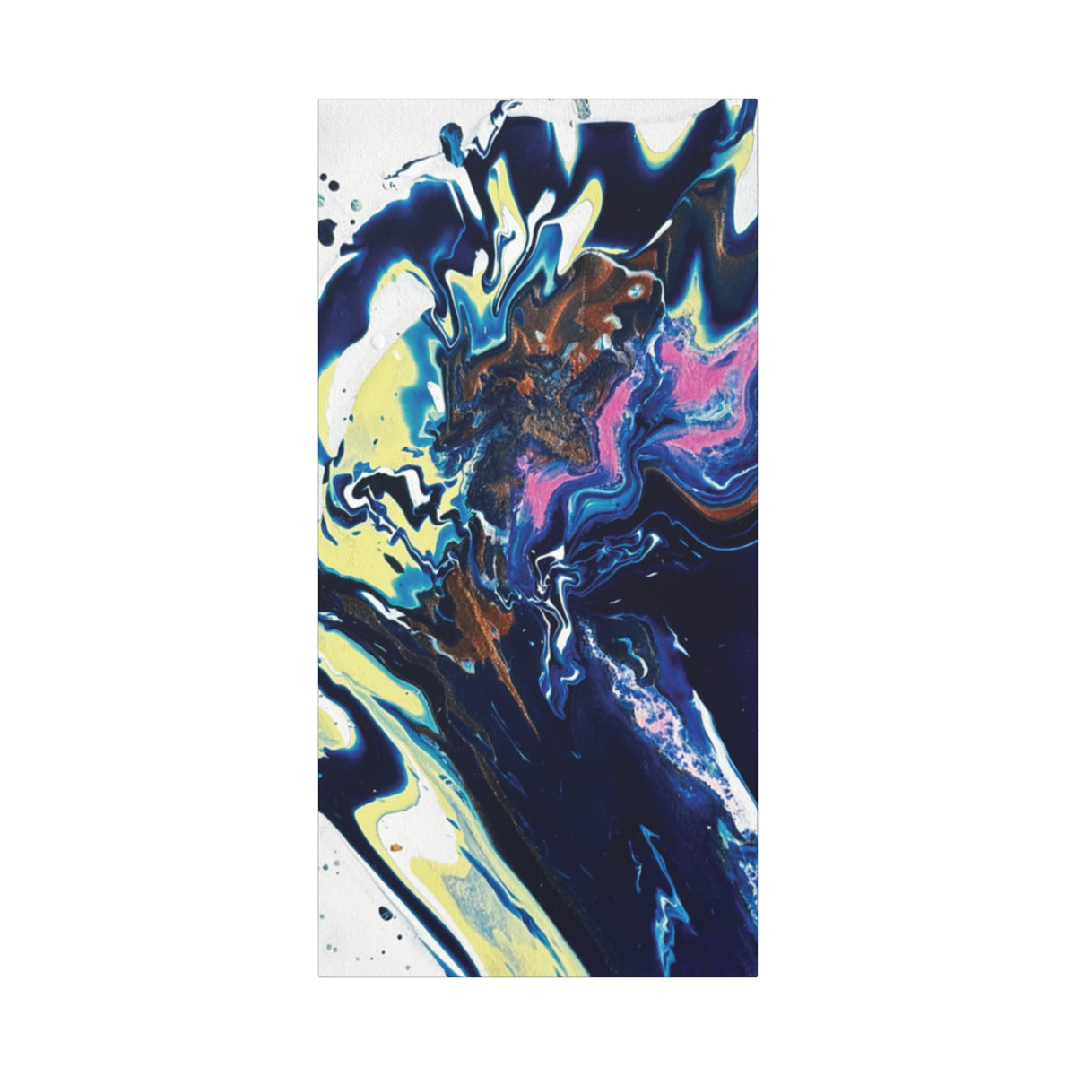 Change Abstract Blue Fluid Art Matte Canvas Print (Stretched Wall Art)