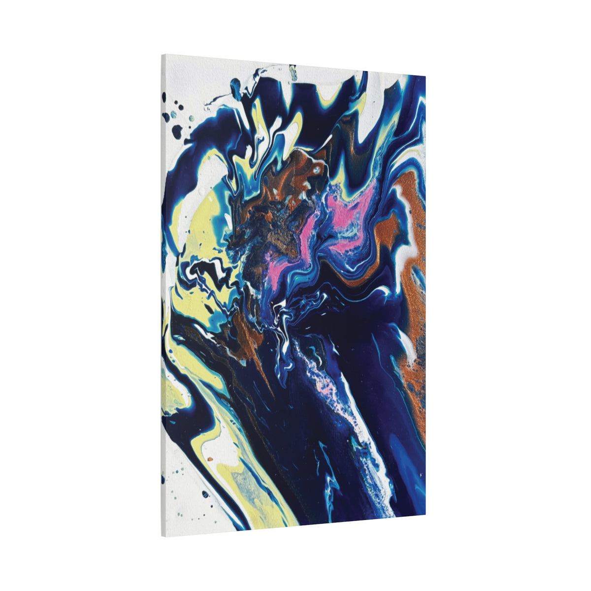 Change Abstract Blue Fluid Art Matte Canvas Print (Stretched Wall Art)