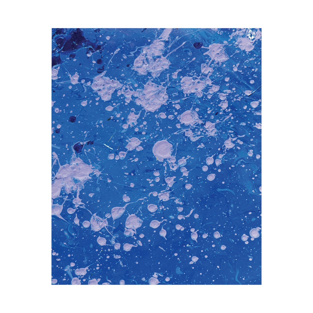 Abstract Blue Paint Splatter Matte Poster Dots Vertical Modern Wall Art